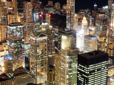 Fototapeta Chicagowskie drapacze chmur w nocy