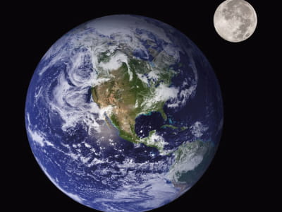 Fototapeta Planeta ziemia i księżyc
