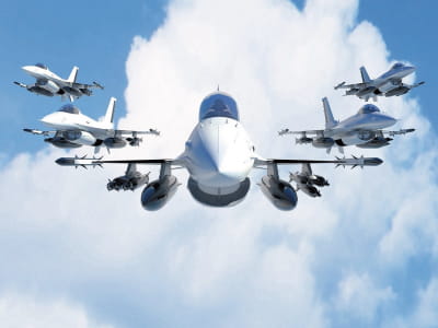 Fototapeta Formacja bojowa samolotów