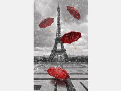 Fototapeta Czerwone parasole w Paryżu