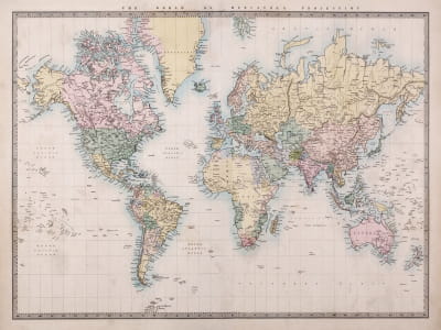 Fototapeta Stara mapa polityczna świata
