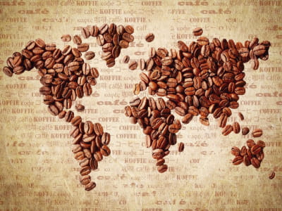 Fototapeta Karta z ziaren kawy