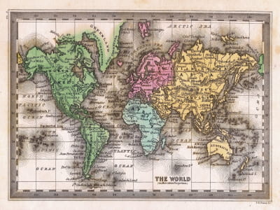 Fototapeta Retro mapa świata