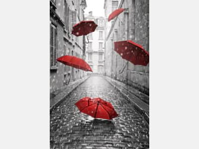 Fototapeta Czerwone parasole