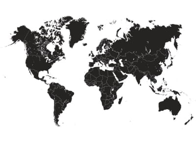 Fototapeta Ciemna mapa świata