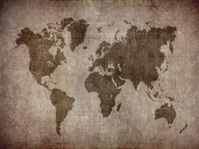 Fototapeta Vintage mapa kontynentów