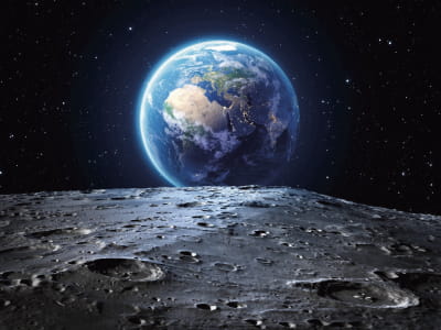 Fototapeta Ziemia z powierzchni księżyca