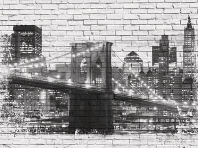 Fototapeta Most na ścianie z cegły
