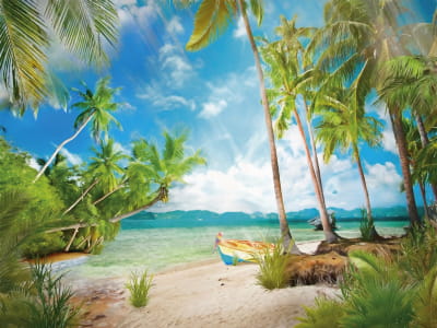 Fototapeta Rysunek tropikalnej plaży