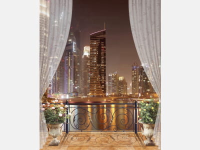 Fototapeta Balkon z widokiem na metropolię