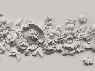 Fototapeta Płaskorzeźba kwiaty