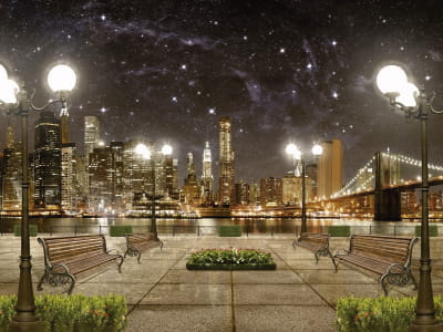 Fototapeta Nasyp w Nowym Jorku w nocy