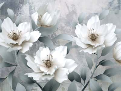 Fototapeta Bujne białe kwiaty