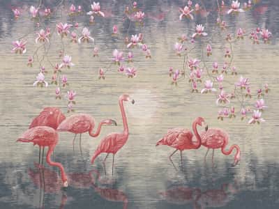 Fototapeta Flamingi w jeziorze