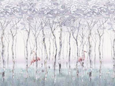 Fototapeta Flamingi w lesie