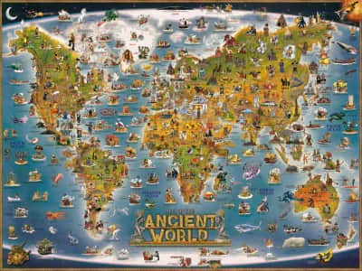 Fototapeta Mapa starożytnego świata dla dzieci