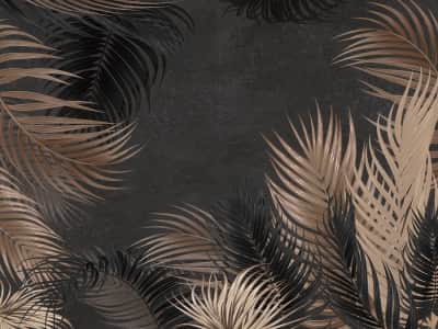 Fototapeta Ciemnozłote liście palmowe