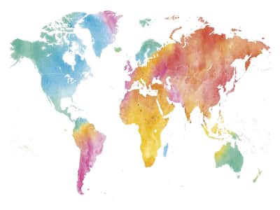 Fototapeta Barwna mapa świata
