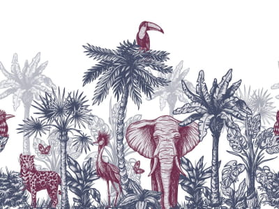 Fototapeta Karmazynowe zwierzęta w tropikach