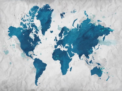 Fototapeta Niebieska mapa świata