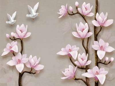 Fototapeta Delikatne magnolie 3D