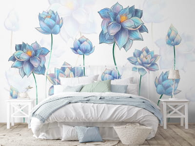 Fototapeta Niebieski kwitnący lotos