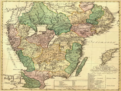 Fototapeta Stara mapa Szwecji