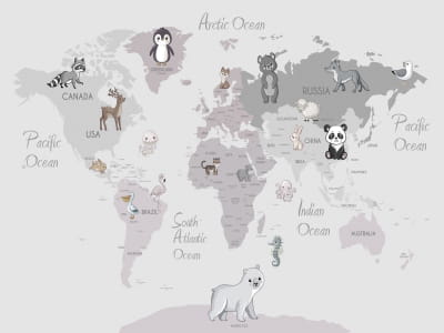 Fototapeta Karta ze zwierzętami