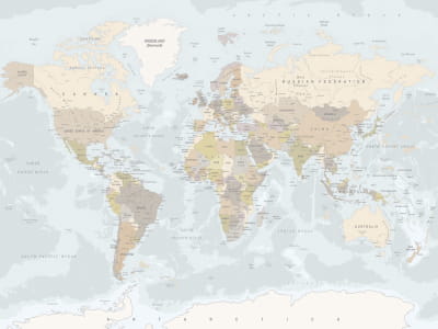 Fototapeta Mapa świata w języku angielskim