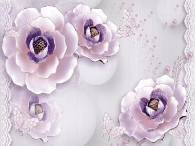 Fototapeta Fioletowe kwiaty 3D