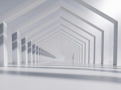 Fototapeta Biały tunel 3D