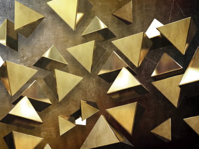 Fototapeta Złote piramidy 3D