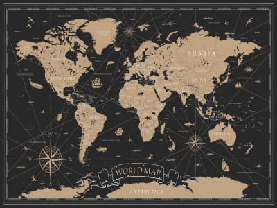 Fototapeta Nocna mapa świata