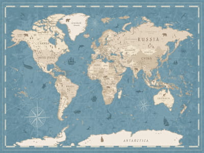 Fototapeta Atlas mapy świata