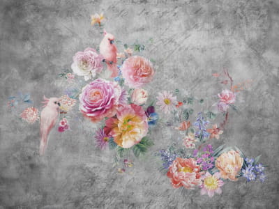 Fototapeta Piękne ptaki i kwiaty