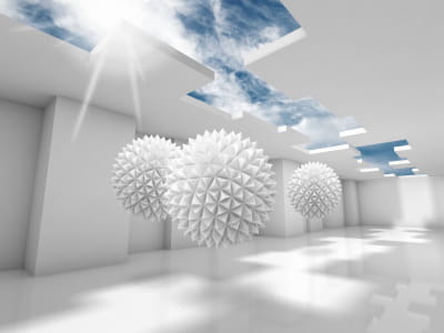 Fototapeta Ogromne białe kulki 3D