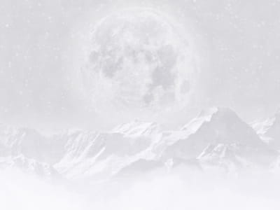 Fototapeta Księżyc nad górami, rysunek
