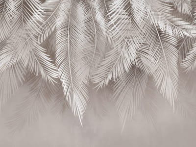 Fototapeta Liście palmowe w kolorze beżowym