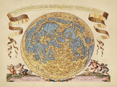 Fototapeta Starożytna mapa księżyca