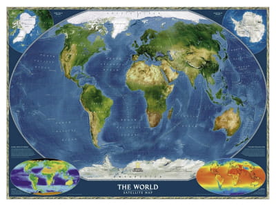 Fototapeta Satelitarna mapa świata