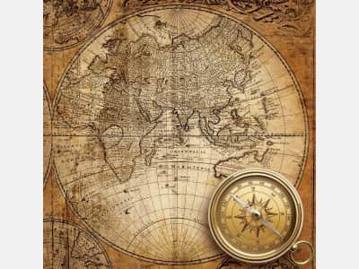 Fototapeta Kompas na mapie