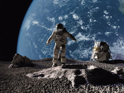 Fototapeta Astronauta na księżycu
