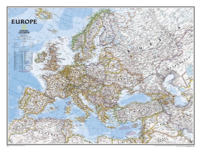 Fototapeta Mapa krajów europejskich