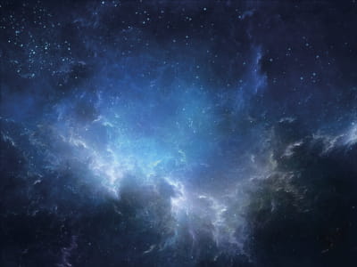Fototapeta Niebieska mgławica kosmiczna