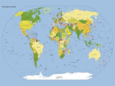 Fototapeta Światowa mapa polityczna