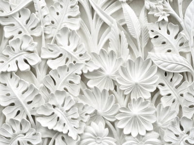 Fototapeta Białe liście 3D