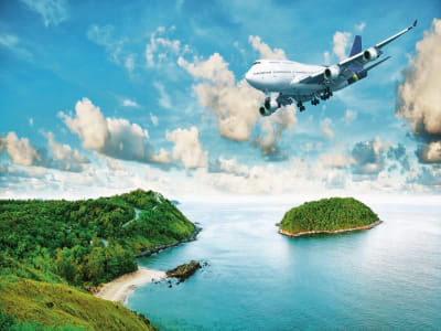 Fototapeta Samolot nad wyspami