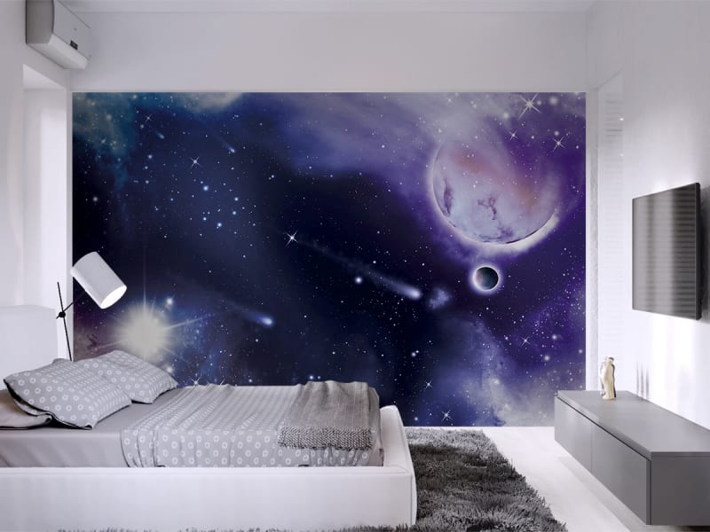 Fototapeta Gwiazdy w kosmosie we wnętrzu sypialni