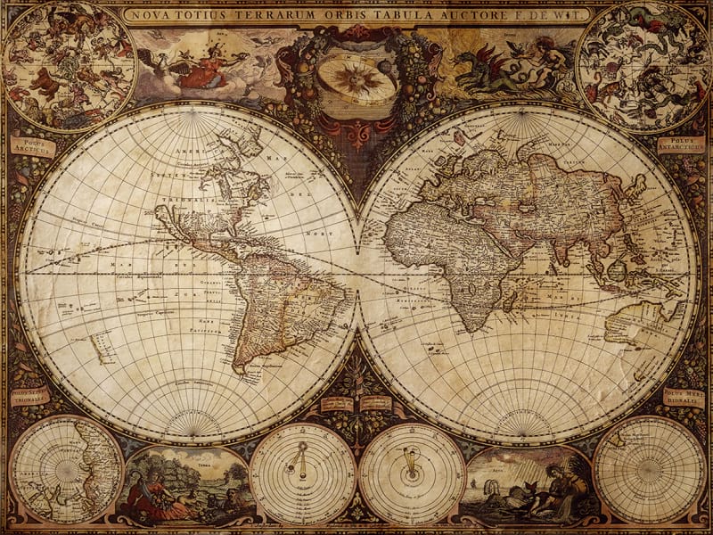 Fototapeta Stara mapa świata