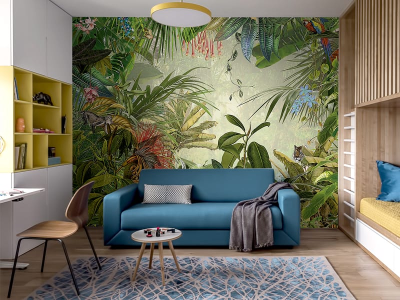 Fototapeta Tropikalny raj we wnętrzu pokoju nastolatka
